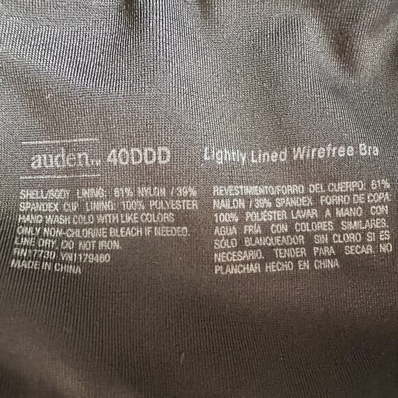 Lot of 2 Auden 40DDD Lightly Lined Wireless Black Beige Comfort Bra Great Shape - Picture 7 of 7
